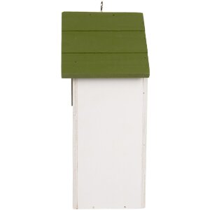 Clayre & Eef Maison à Oiseaux 15x10x22 cm Blanc/Vert