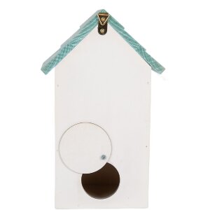 Clayre & Eef Maisonnette Oiseaux 15x10x22 cm Blanc-Turquoise