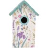 Clayre & Eef Maisonnette Oiseaux 15x10x22 cm Blanc-Turquoise