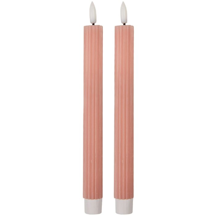 Clayre & Eef Set de 2 Bougeoirs LED Rose 25 cm