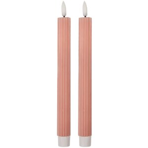 Clayre & Eef Set de 2 Bougeoirs LED Rose 25 cm