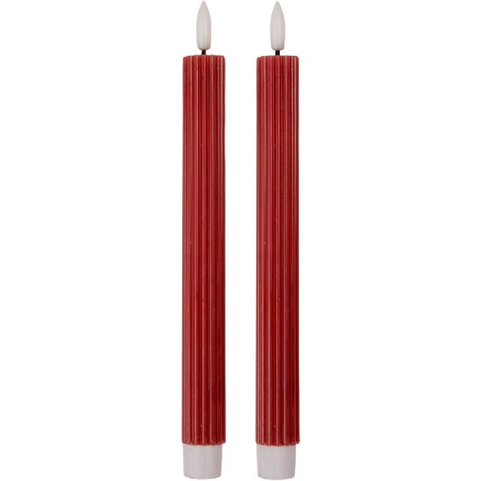 Clayre & Eef 6CA0002R Ensemble de 2 Bougeoirs LED Rose 25cm
