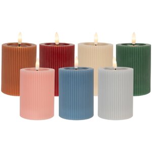 Clayre & Eef Bougeoir LED Ø 8x13 cm 2xAA