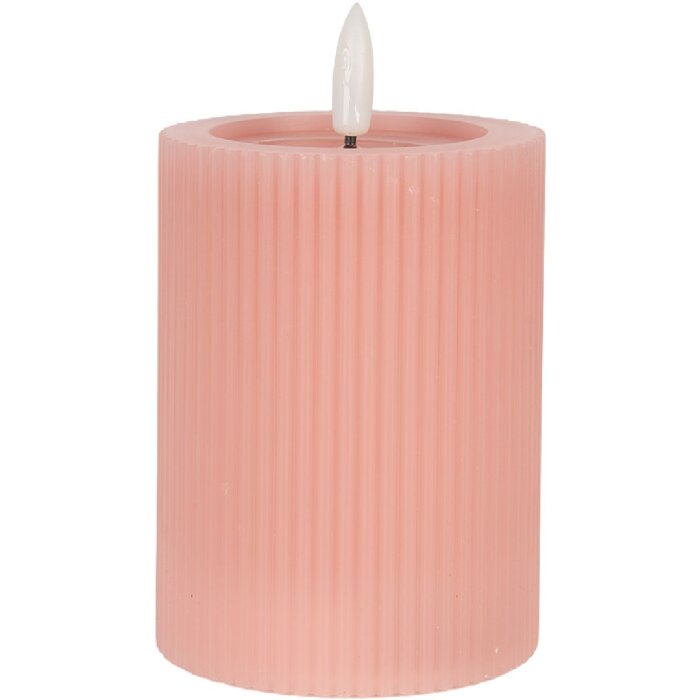 Bougeoir LED Clayre & Eef Rose 8x13 cm