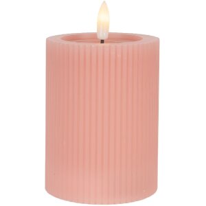 Bougeoir LED Clayre & Eef Rose 8x13 cm
