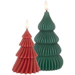 Bougeoir LED Sapin de Noël Clayre & Eef 6CA0005 Ø 8x13 cm