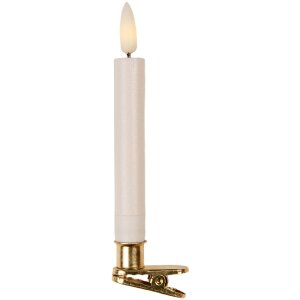 Clayre & Eef 6CA0008 Ensemble de 10 bougeoirs LED blancs 2x14 cm