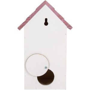 Clayre & Eef 6H2452 Maison à Oiseaux 15x10x22 cm Blanc-Rose