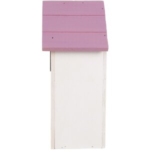 Clayre & Eef 6H2452 Maison à Oiseaux 15x10x22 cm Blanc-Rose