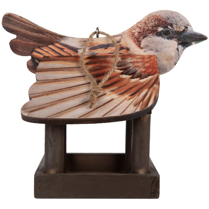 Clayre & Eef 6H2456 Maison à oiseaux 17x25x21 cm Marron-Beige