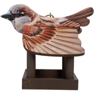 Clayre & Eef 6H2456 Maison à oiseaux 17x25x21 cm Marron-Beige