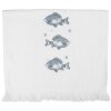 Serviette de toilette Clayre & Eef CT034 40x66 cm Blanc-Bleu