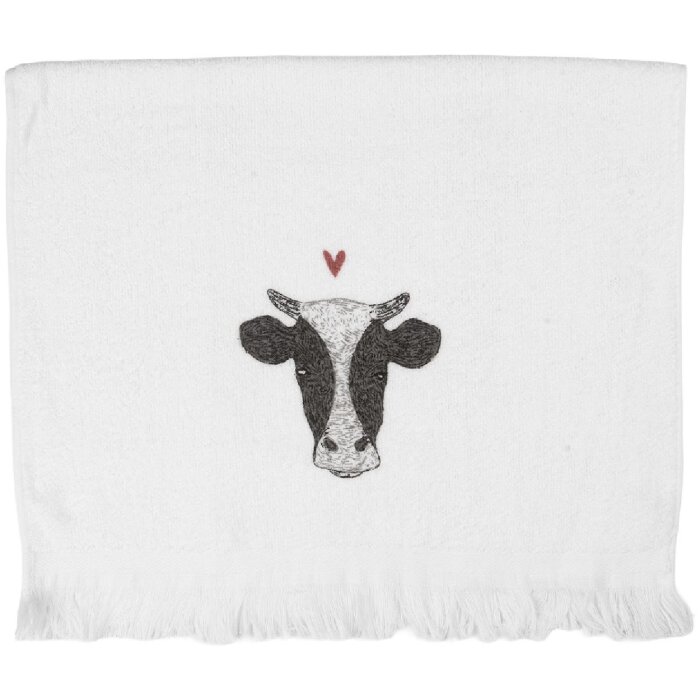 Serviette de toilette Clayre & Eef CT036 40x66 cm motif noir