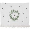 Clayre & Eef CTLNL Serviette Invité 40x66 cm Blanc/Vert