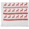 Clayre & Eef Serviette Invité 40x66 cm Blanc Bordure Rouge