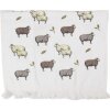 Clayre & Eef CTNSF Serviette Invité 40x66 cm Blanc/Marron