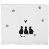 Serviette de toilette Clayre & Eef CTPWS-1 40x66 cm Blanc et Noir