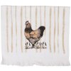 Serviette de toilette Clayre & Eef CTRFL-1 40x66 cm Blanc et Marron