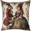 Clayre & Eef NE22 Housse de Coussin 45x45 cm Beige-Rouge