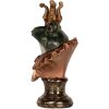 Buste Décoration Grenouille Clayre & Eef 12x11x22 cm Vert-Or