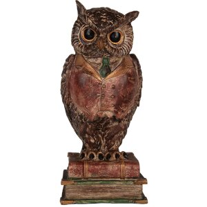 Clayre & Eef 6PR5579 Tirelire Chouette 16x15x35 cm