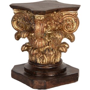 Clayre & Eef 6PR5581 Socle Décoratif 12x12x16 cm Brun-Doré