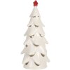 Clayre & Eef Arbre de Noël Lumineux LED Ø 11x25 cm Blanc/Rouge