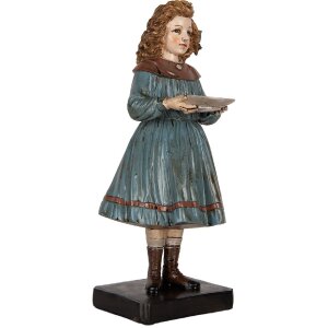 Clayre & Eef Décoration Femme Beige & Bleu 15x31 cm
