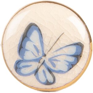 Clayre & Eef 66267 Bouton de porte beige-bleu 3x3 cm