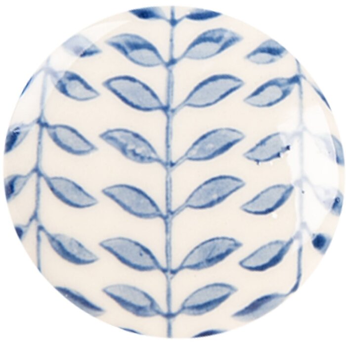 Clayre & Eef 66268 Poignée de porte Beige-Bleu 4x3 cm