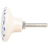 Clayre & Eef 66268 Poignée de porte Beige-Bleu 4x3 cm