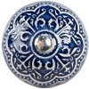 Clayre & Eef 66272 Poignée de Porte Céramique Bleu Beige 4x3 cm