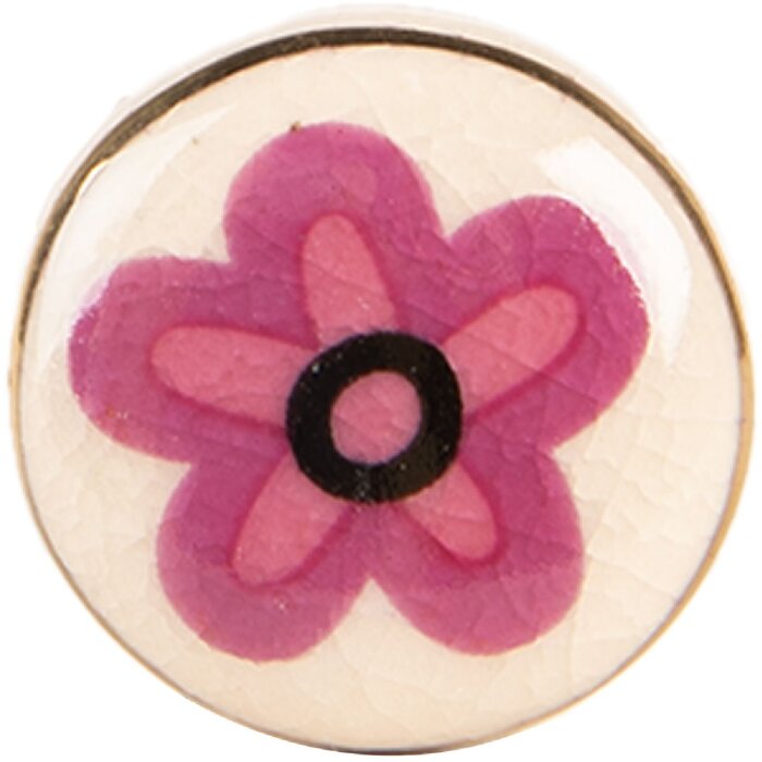 Clayre & Eef 66276 Poignée de porte Ø 3x3 cm Beige Rose