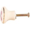 Clayre & Eef 66276 Poignée de porte Ø 3x3 cm Beige Rose