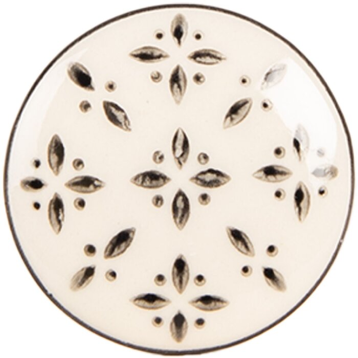 Clayre & Eef Bouton de porte Ø 4x3 cm beige-noir