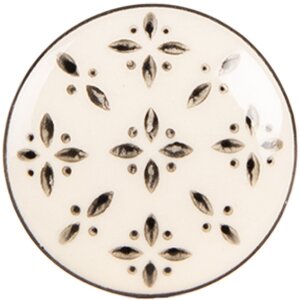 Clayre & Eef Bouton de porte Ø 4x3 cm beige-noir