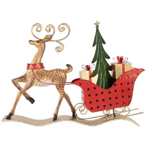 Décoration Renne avec Traîneau Clayre & Eef 68x11x50 cm