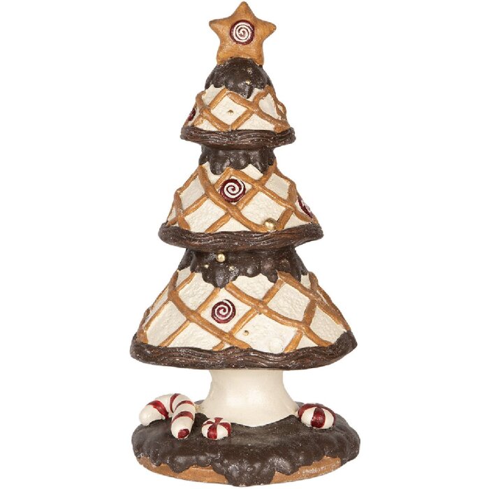 Clayre & Eef Arbre de Noël Décoratif 22x43 cm Marron & Beige