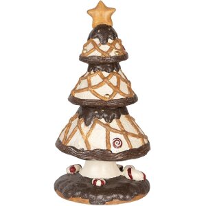 Clayre & Eef Arbre de Noël Décoratif 22x43 cm Marron & Beige