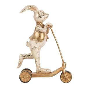 Lapin Décoratif Clayre & Eef Blanc Doré...