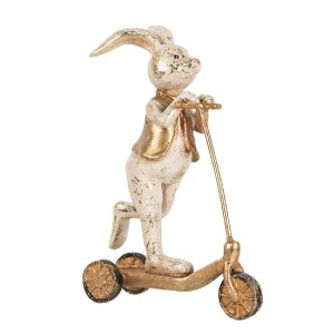 Lapin Décoratif Clayre & Eef Blanc Doré...