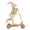 Lapin Décoratif Clayre & Eef Blanc Doré 13x6x17 cm