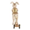 Lapin Décoratif Clayre & Eef Blanc Doré 13x6x17 cm