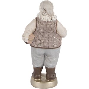 Figurine Père Noël Clayre & Eef 8x6x15 cm Beige/Gris