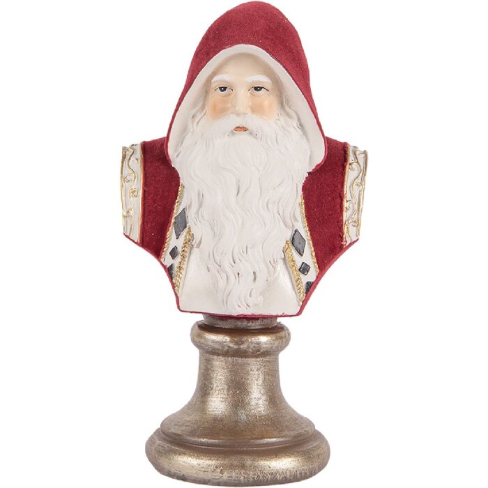 Clayre & Eef 6PR5538 Buste Père Noël Décoration Noël 10x9x19 cm