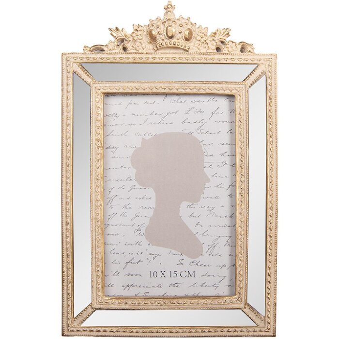 Clayre & Eef 2F1324 Cadre photo 15x23 cm Beige doré 10x15 cm