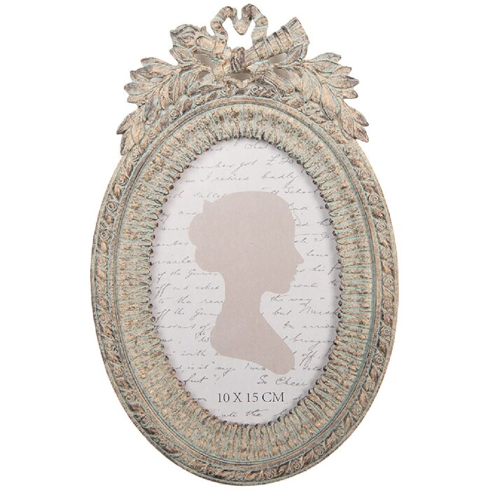 Clayre & Eef 2F1333 cadre photo 15x3x23 cm beige-vert 10x15 cm