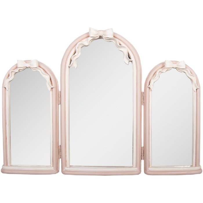 Miroir mural Clayre & Eef 62S335 48x4x34 cm rose et blanc
