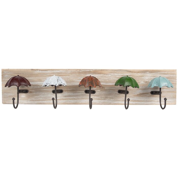 Clayre & Eef 66264 Porte-manteau mural 27x5x15 cm marron-beige
