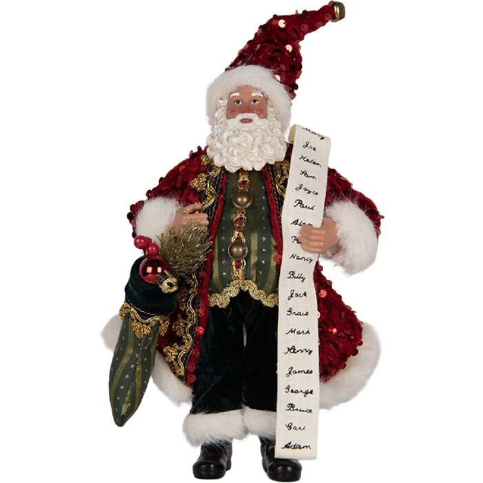Décoration Père Noël Clayre & Eef rot 16x8x28 cm